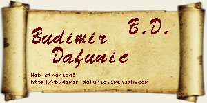 Budimir Dafunić vizit kartica
